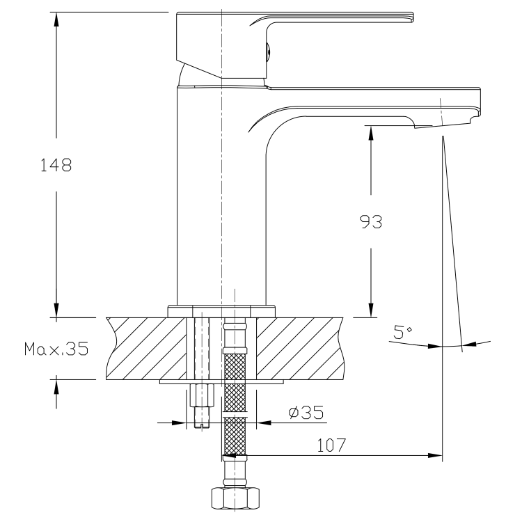 Umyvadlová baterie chrom – FACTOR FC103