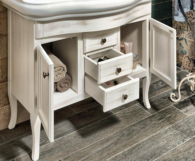 Umyvadlová skříňka 89×80×48 cm starobílá – Sapho RETRO 1621