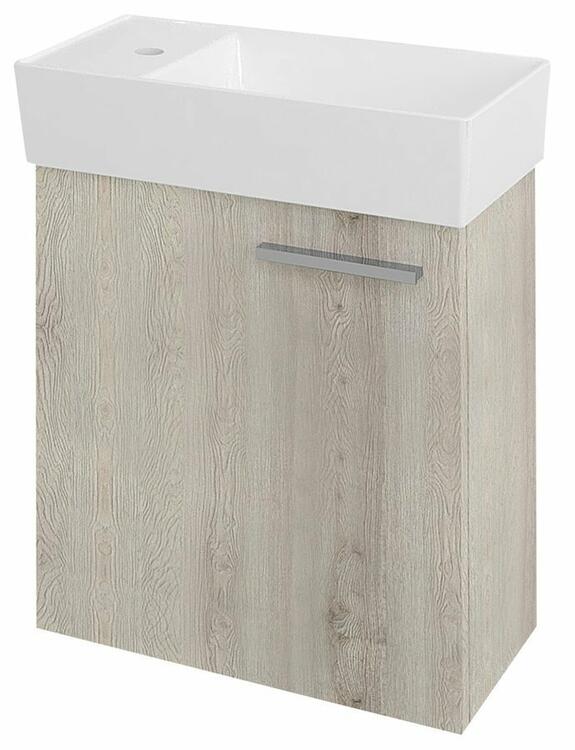 MAXX umývátko se záklopem 47x24cm, litý mramor, levé, bílá