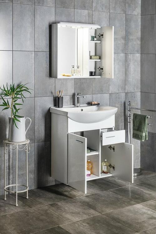 Umyvadlová skříňka 61,5×74×32 cm bílá – Aqualine Zoja 51065A