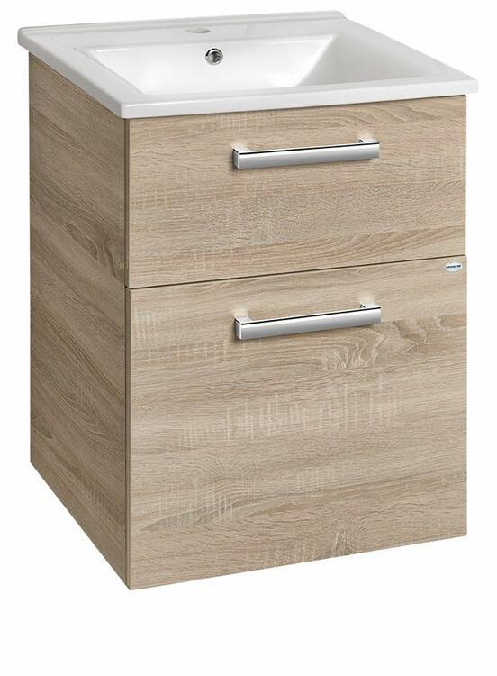 VEGA umyvadlová skříňka 51,5x72,6x43,6cm, 2x zásuvka, dub platin