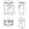 KERAMIA FRESH umyvadlová skříňka, 1 zásuvka, 60,6x74x34cm, bílá