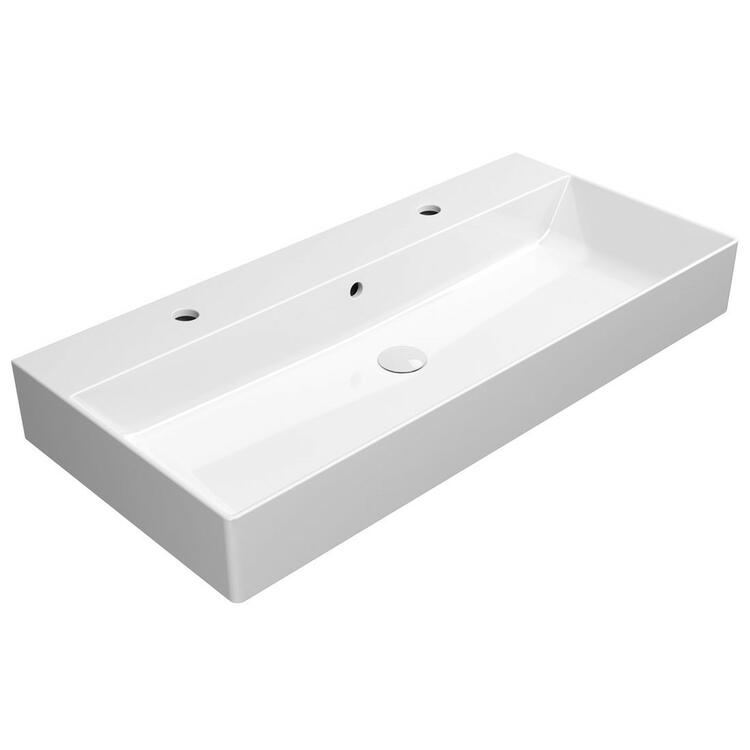 Keramické dvojumyvadlo 100x47 cm bílá - GSI Kube X 9423211