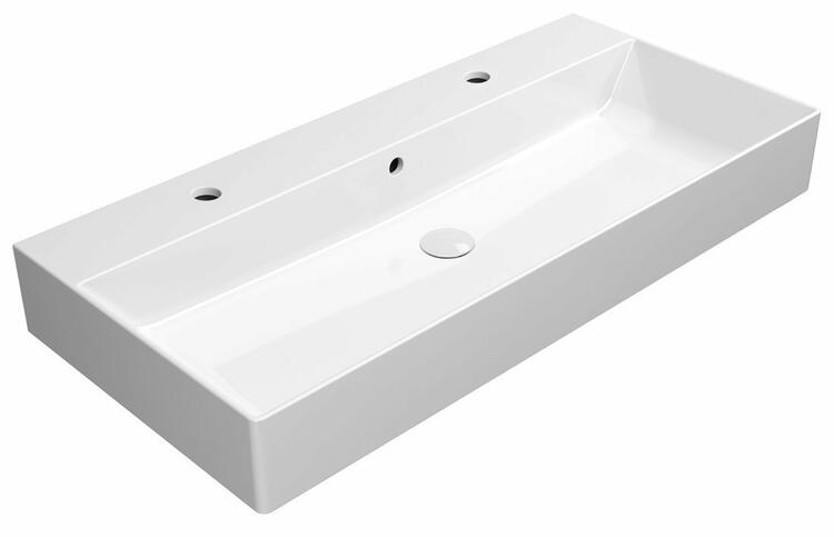 Keramické dvojumyvadlo 100x47 cm bílá - GSI Kube X 9423211