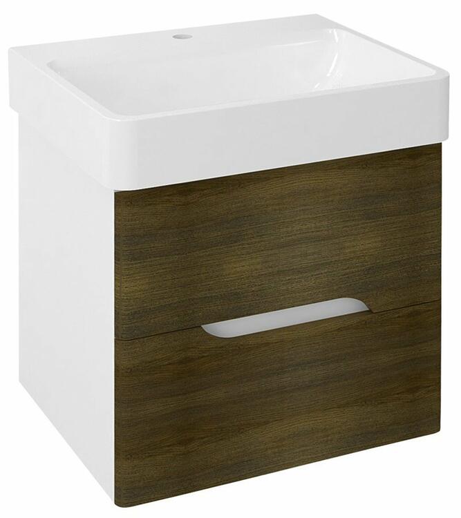 Umyvadlová skříňka 56×51×48,5 cm bílá mat dub graphite – Sapho MEDIENA MD061