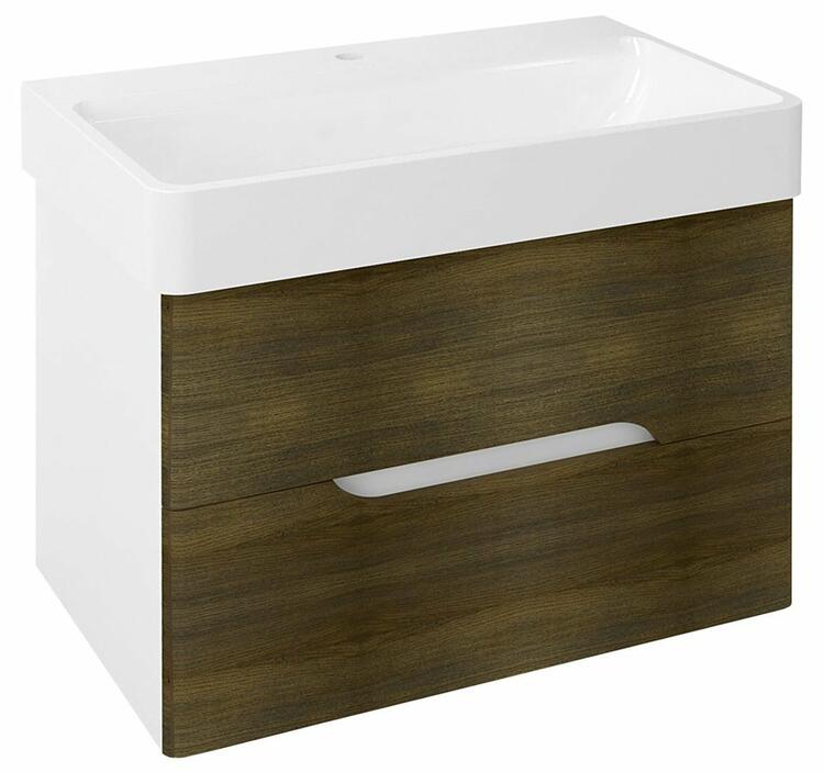 Umyvadlová skříňka 76×51×48,5 cm bílá mat dub graphite – Sapho MEDIENA MD081