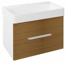 MEDIENA umyvadlová skříňka 76x51x48,5cm, bílá mat/dub natural | Více - 