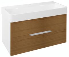 Umyvadlová skříňka 96×51×48,5 cm bílá mat dub natural – Sapho MEDIENA MD102 | Více -