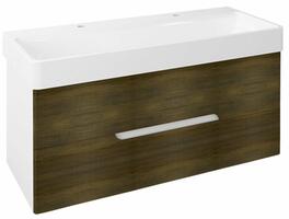 MEDIENA umyvadlová skříňka 117x51x48,5cm, bílá mat/dub graphite | Více - 
