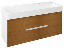 MEDIENA umyvadlová skříňka 117x51x48,5cm, bílá mat/dub natural | Více - 