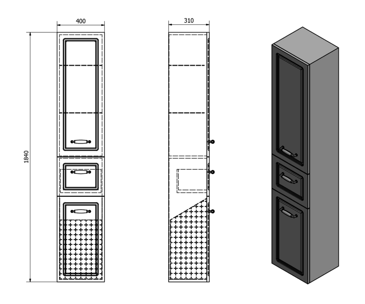 Vysoká skříňka bílá - AQUALINE FAVOLO FV160