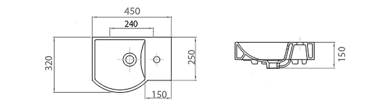 Umývátko 55 cm P bílá – Sapho Litos 4079