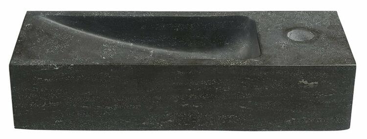BLOK kamenné umývátko 38x14cm, baterie vpravo, antracit