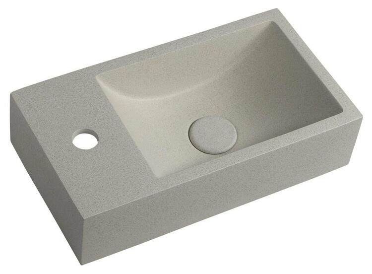 Betonové umývátko 40 cm L bílý pískovec – Sapho Crest AR410