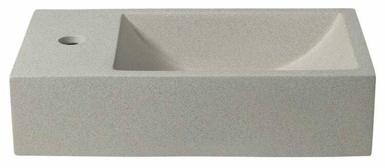 Betonové umývátko 40 cm L bílý pískovec – Sapho Crest AR410