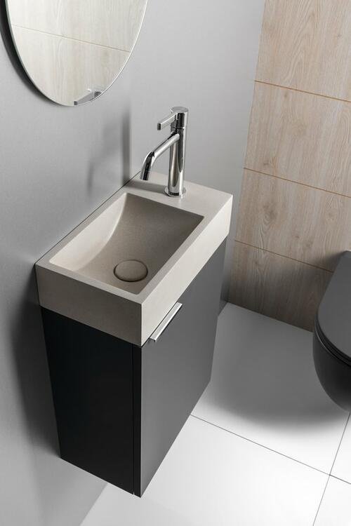 Betonové umývátko 40 cm P bílý pískovec – Sapho Crest AR413