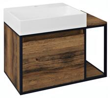 Umyvadlová skříňka 80×49,5×46,5 cm černá mat/dub Collingwood– Sapho SKARA CG003-1919 | Více -
