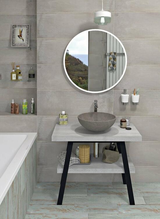 Umyvadlový stolek 80×72×50 cm černá mat/dub starobílý – Sapho TWIGA VC442-80-5