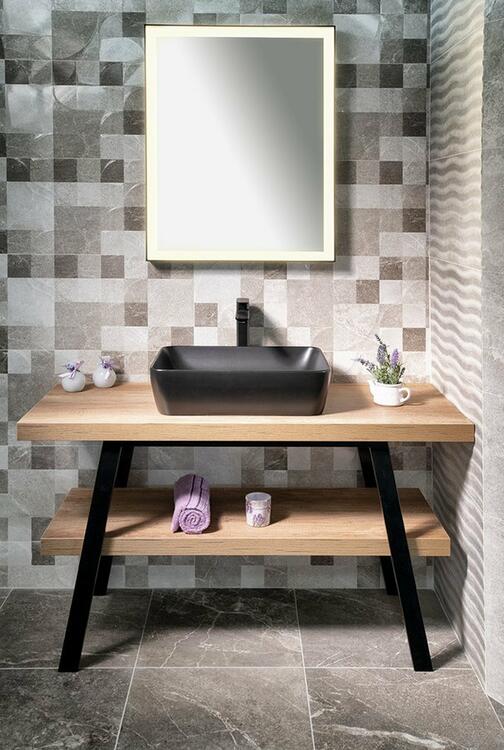 Umyvadlový stolek 110×72×50 cm černá mat old wood – Sapho TWIGA VC453-110-8