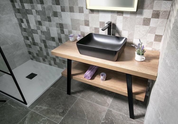 Umyvadlový stolek 110×72×50 cm černá mat old wood – Sapho TWIGA VC453-110-8