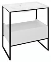 Podstavec s umyvadlem 75×85×46 cm černá mat/bílá lesk – Sapho SKA Industrial SKA602 | Více -