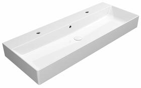 KUBE X keramické umyvadlo 120x47cm, 2 otvory, bílá ExtraGlaze | Více - 
