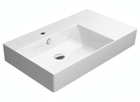 Keramické umyvadlo levé 80×47 cm bílá – GSI KUBE X 9456111 | Více -