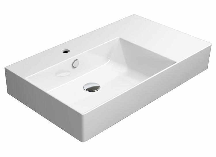 Keramické umyvadlo levé 80×47 cm bílá – GSI KUBE X 9456111