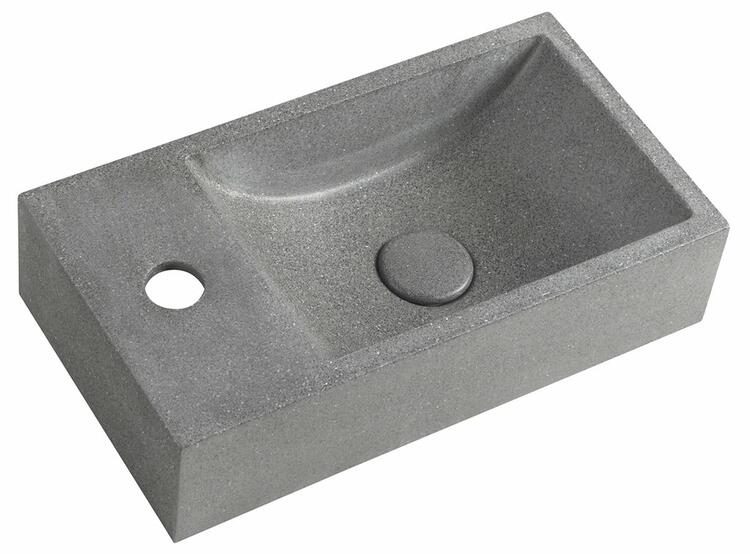 Betonové umývátko 40 cm L černý granit – Sapho Crest AR403
