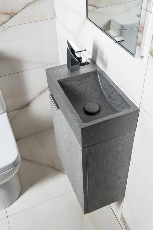 Betonové umývátko 40 cm L černý granit – Sapho Crest AR403
