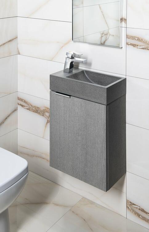 Betonové umývátko 40 cm L černý granit – Sapho Crest AR403
