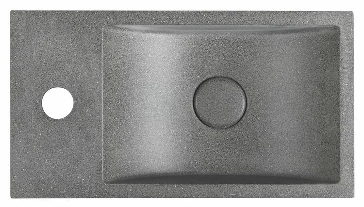 Betonové umývátko 40 cm L černý granit – Sapho Crest AR403