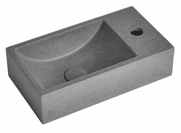 Betonové umývátko 40 cm P černý granit – Sapho Crest AR409