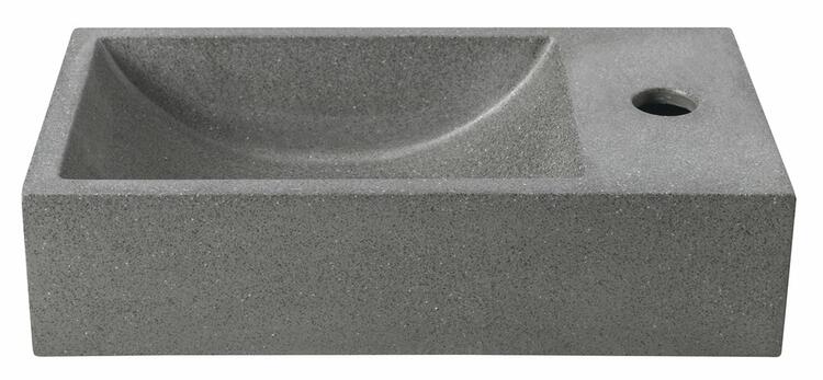 Betonové umývátko 40 cm P černý granit – Sapho Crest AR409