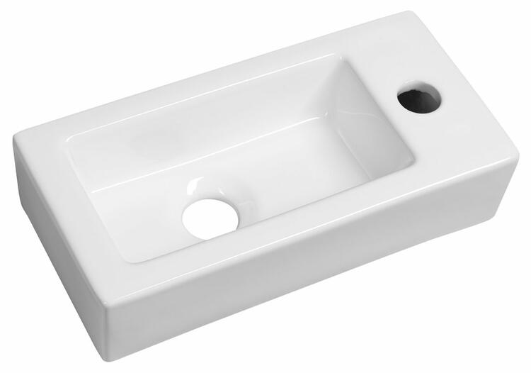 ZOE keramické umývátko 37x18cm, otvor pro baterii vpravo, bílá