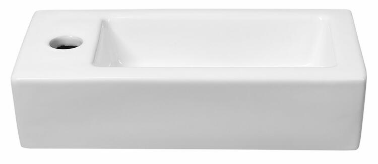 ZOE keramické umývátko 37x18cm, otvor pro baterii vlevo, bílá