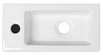 ZOE keramické umývátko 37x18cm, otvor pro baterii vlevo, bílá