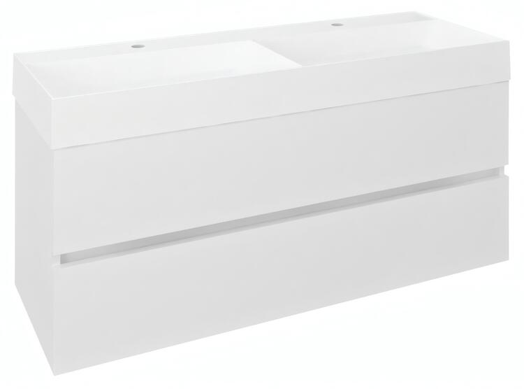 Dvojumyvadlová skříňka 118×50×43,5 cm bílá lesk – Sapho ODETTA DT120-3030