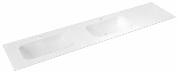 ARUBA dvojumyvadlo, Rockstone, 220x51,5cm, levé, bílá mat