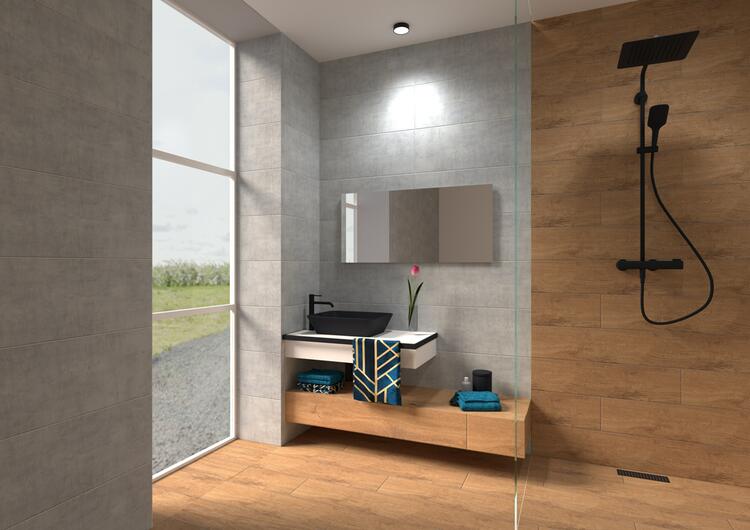 Obklad do koupelny nebo kuchyně v imitaci betonu Terra Grey 30x90 cm 1. jakost