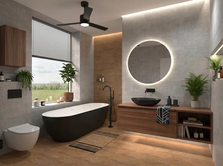 Obklad do koupelny nebo kuchyně v imitaci betonu Terra Grey 30x90 cm