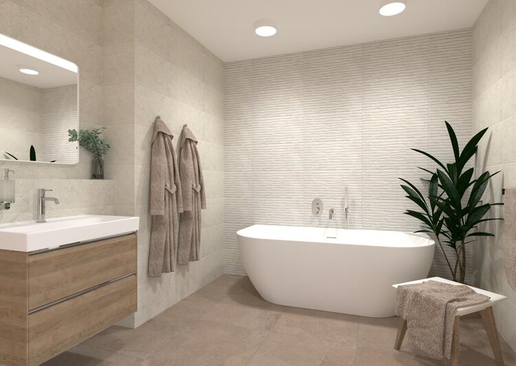 Obklad do koupelny nebo kuchyně v imitaci mramoru Wavy Grey Decofon 30x60 cm 1. jakost