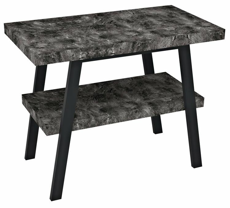 TWIGA umyvadlový stolek 80x72x50 cm, černá mat/štípaný kámen