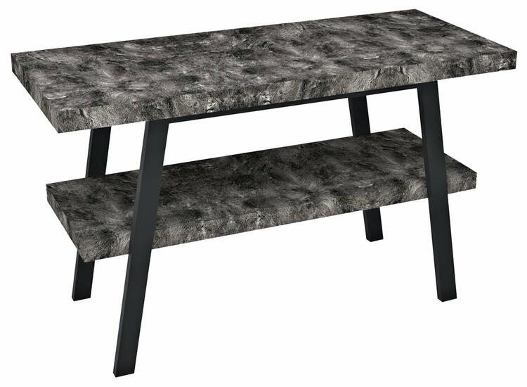 TWIGA umyvadlový stolek 130x72x50 cm, černá mat/štípaný kámen
