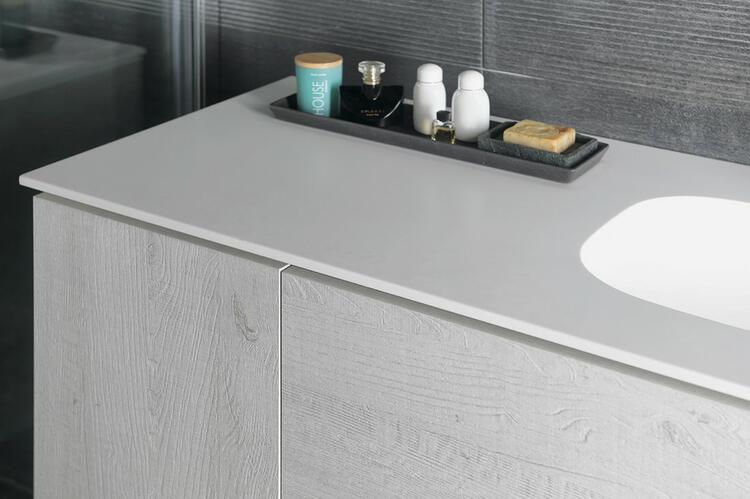 TREOS dvojumyvadlo 151,6x51,3 cm, rockstone, bílá mat