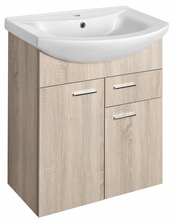 Umyvadlová skříňka 61,5×74×32 cm dub platin – Aqualine Zoja 51165