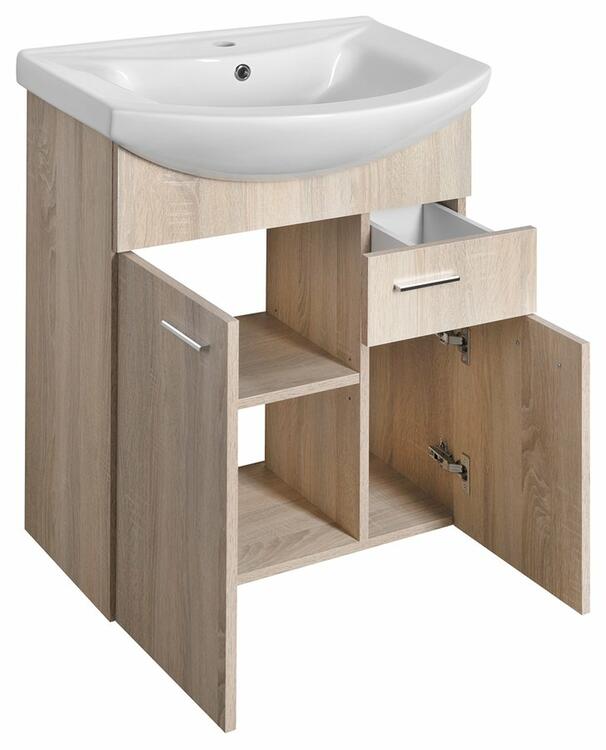 Umyvadlová skříňka 61,5×74×32 cm dub platin – Aqualine Zoja 51165