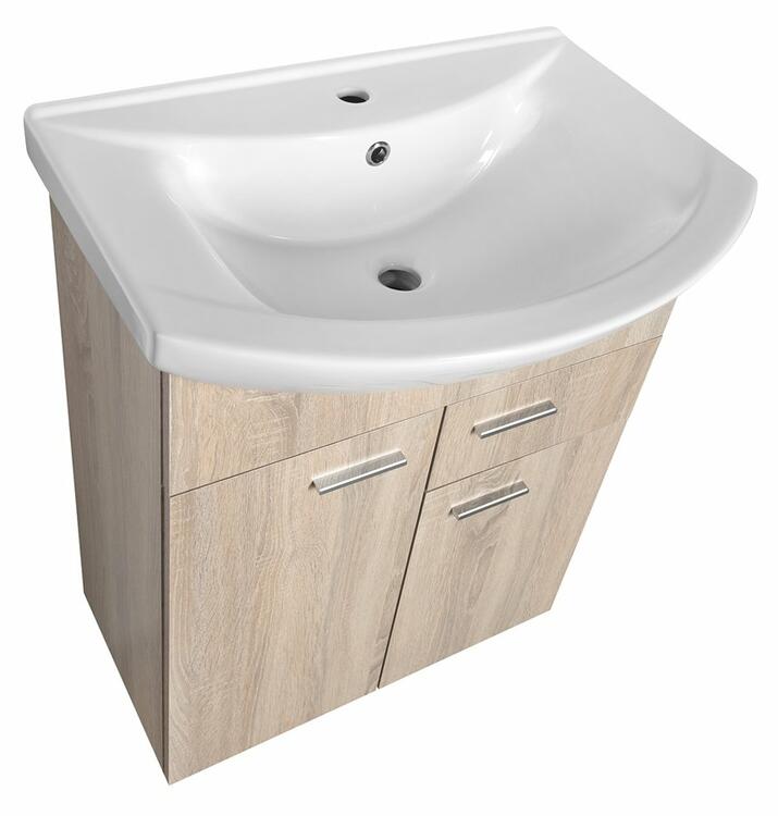 Umyvadlová skříňka 61,5×74×32 cm dub platin – Aqualine Zoja 51165