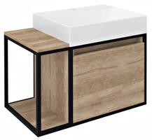Umyvadlová skříňka 80×49,5×46,5 cm černá mat/dub Alabama – Sapho SKARA CG003-2222 | Více -
