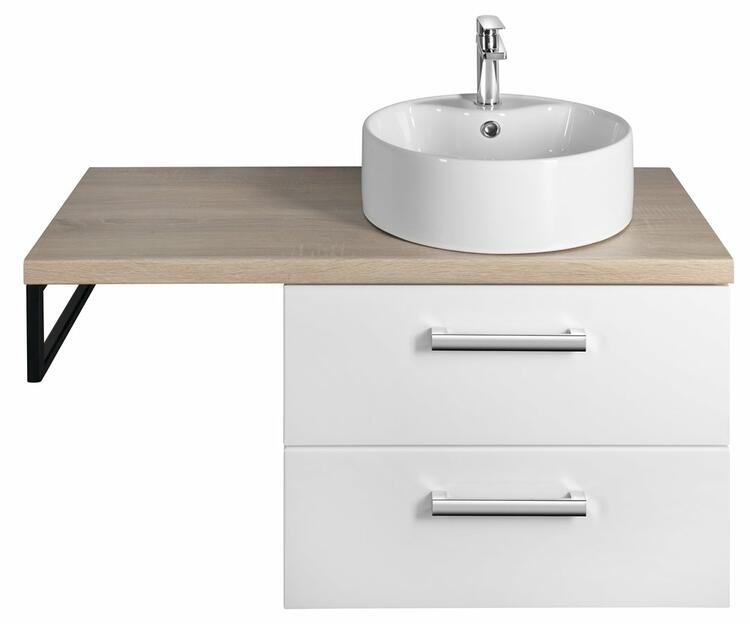 VEGA sestava koupelnového nábytku, š. 97,5 cm, bílá/dub platin